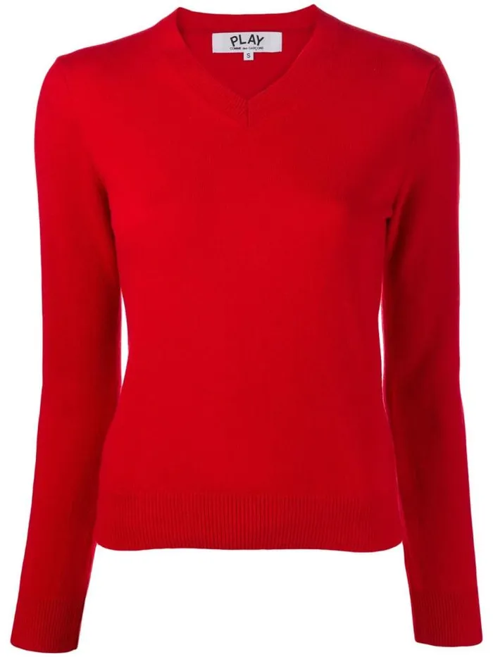 Henrik Vibskov Boutique Womens VNeck Pullover Sleeve Red Heart 8211 Red Women Knitwear Henrik Vibskov Boutique Womens VNeck Pullover Sleeve Red Heart 8211 Red Women Knitwear