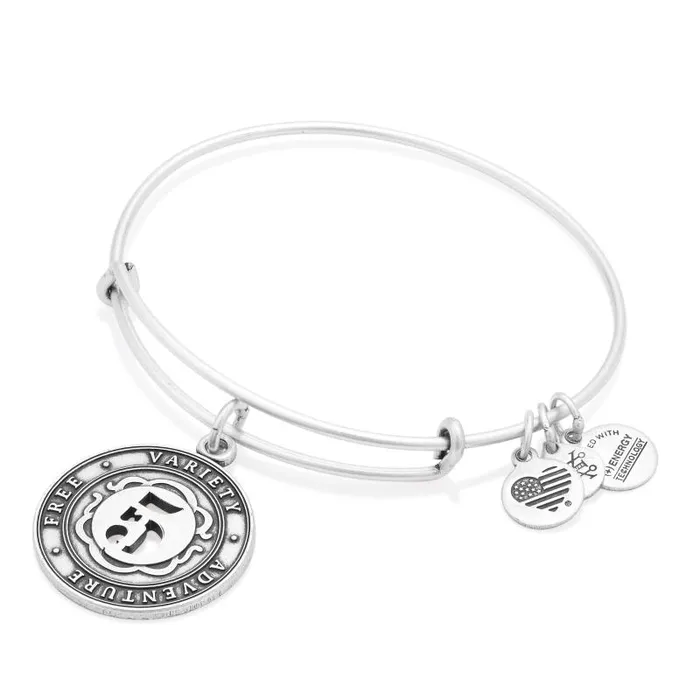 Iconic Women Alex And Ani Number 5 Charm Bangle Bracelet Rafaelian Gold