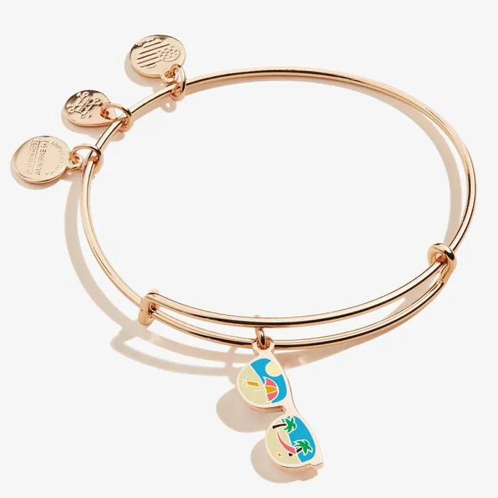 Iconic Women Alex And Ani Sunglasses Charm Bangle Bracelet Silver