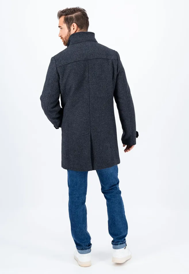 Jackets and Coats Men FYNCHHATTON Tweed Coat Made Of Wool Mix With Lining Charcoal
