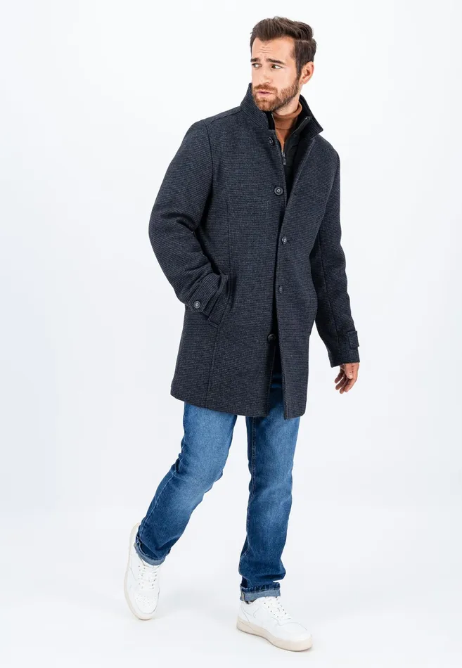 Jackets and Coats Men FYNCHHATTON Tweed Coat Made Of Wool Mix With Lining Charcoal