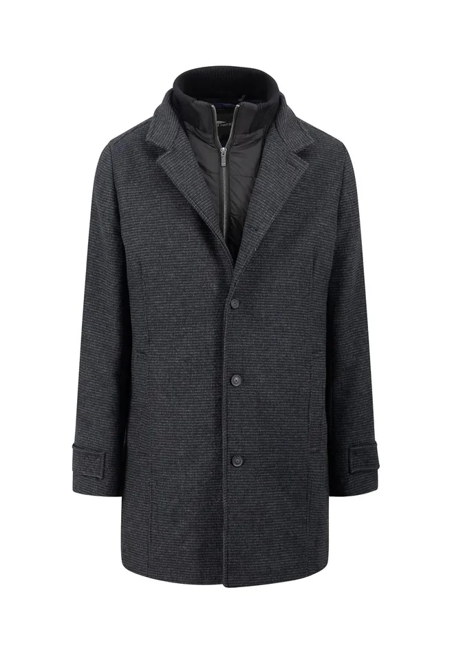 Jackets and Coats Men FYNCHHATTON Tweed Coat Made Of Wool Mix With Lining Charcoal