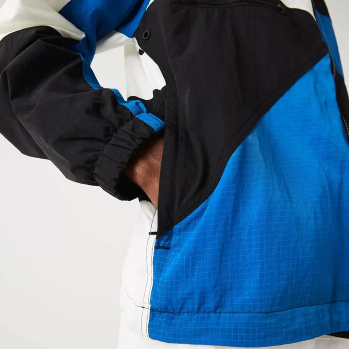 Jackets and Coats Men Lacoste Men039s Patchwork Effect Jacket Black Blue White Se1