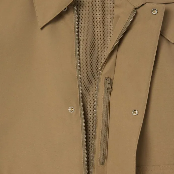 Jackets and Coats Men Lacoste Men039s Waterproof Collared Jacket Beige Cb8