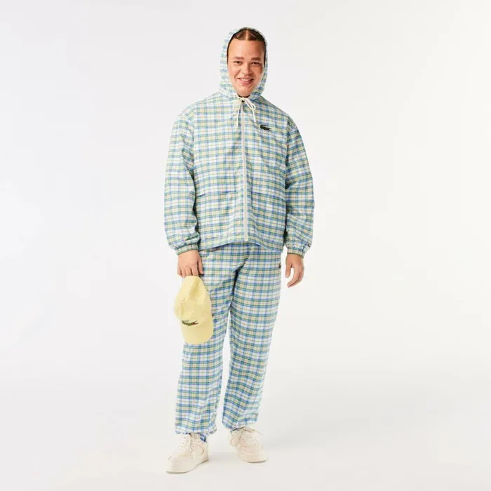 Jackets and Coats Men Lacoste Mens Checked Jacket White 2cq