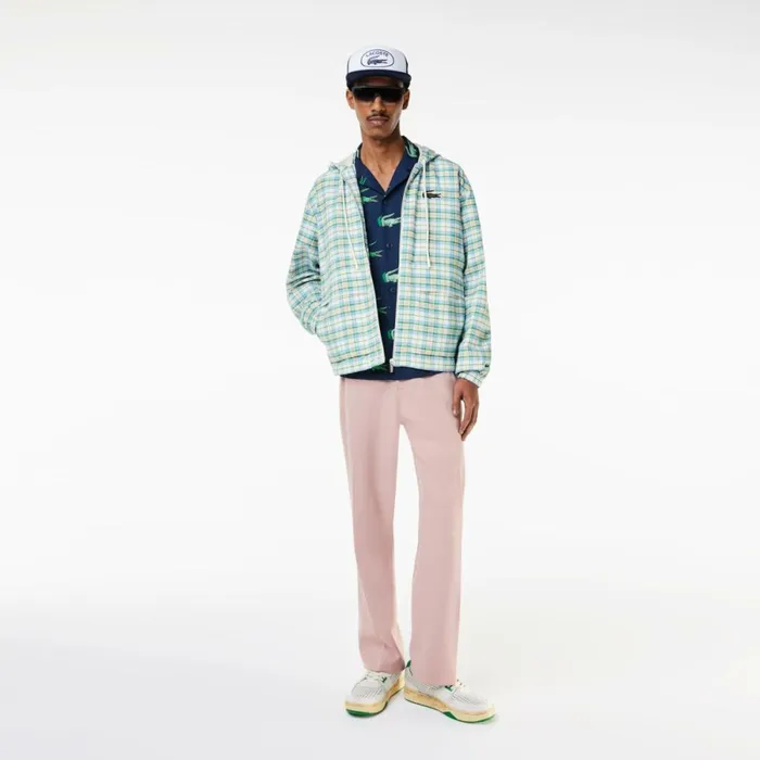 Jackets and Coats Men Lacoste Mens Checked Jacket White 2cq