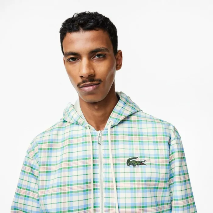 Jackets and Coats Men Lacoste Mens Checked Jacket White 2cq