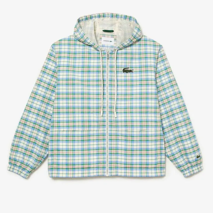 Jackets and Coats Men Lacoste Mens Checked Jacket White 2cq