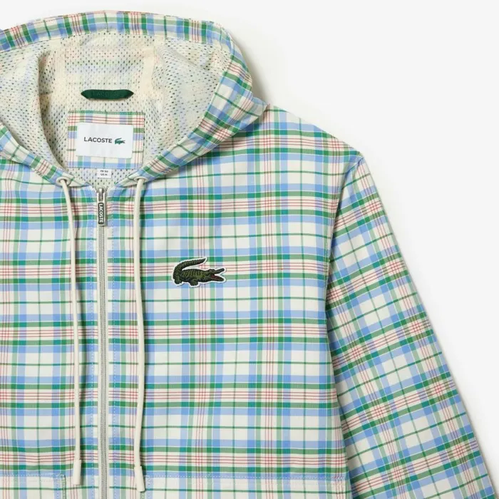 Jackets and Coats Men Lacoste Mens Checked Jacket White 2cq