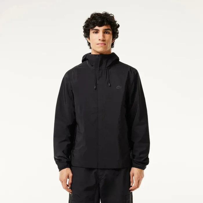 Jackets and Coats Men Lacoste Mens Waterproof Track Jacket Black 031