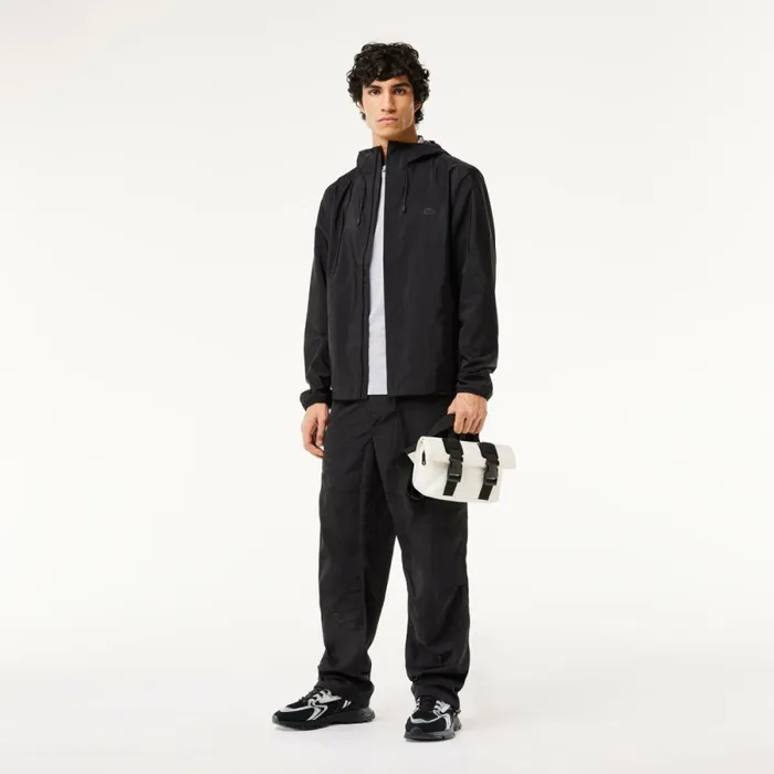 Jackets and Coats Men Lacoste Mens Waterproof Track Jacket Black 031