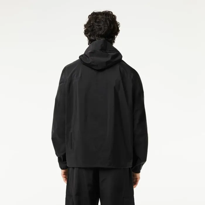 Jackets and Coats Men Lacoste Mens Waterproof Track Jacket Black 031