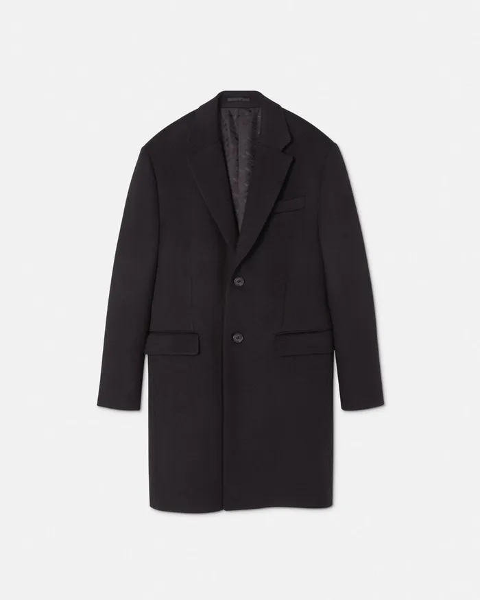 Jackets and Coats Men Versace SingleBreasted Coat Black