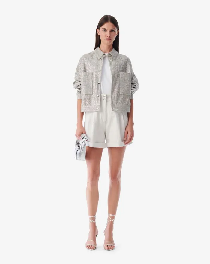 Jackets and Coats Women IRO SUZEL CROPPED LUREX JERSEY JACKET
