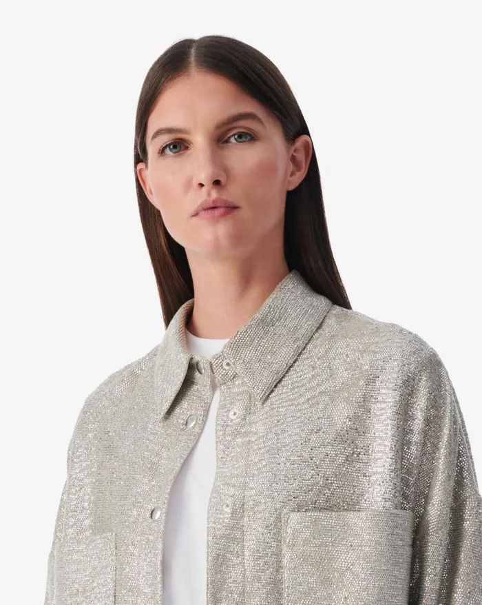 Jackets and Coats Women IRO SUZEL CROPPED LUREX JERSEY JACKET