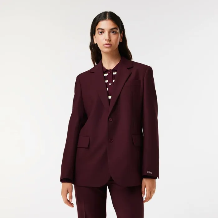 Jackets and Coats Women Lacoste Lacoste X EleVen By Venus Stretch Wool Blazer Bordeaux L7b Jackets and Coats Women Lacoste Lacoste X EleVen By Venus Stretch Wool Blazer Bordeaux L7b