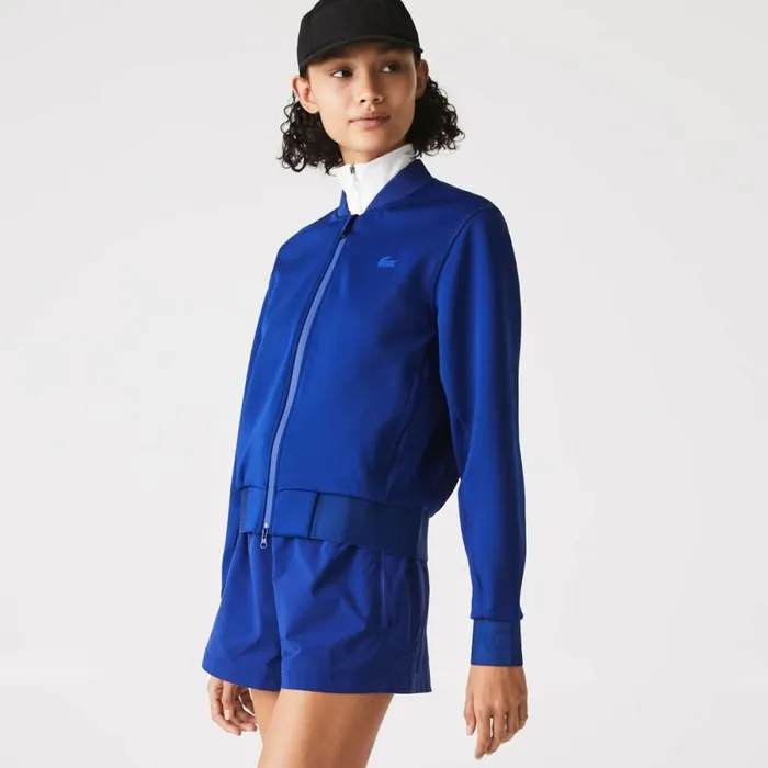 Jackets and Coats Women Lacoste Womens ZipUp Bomber Jacket Blue Bdm