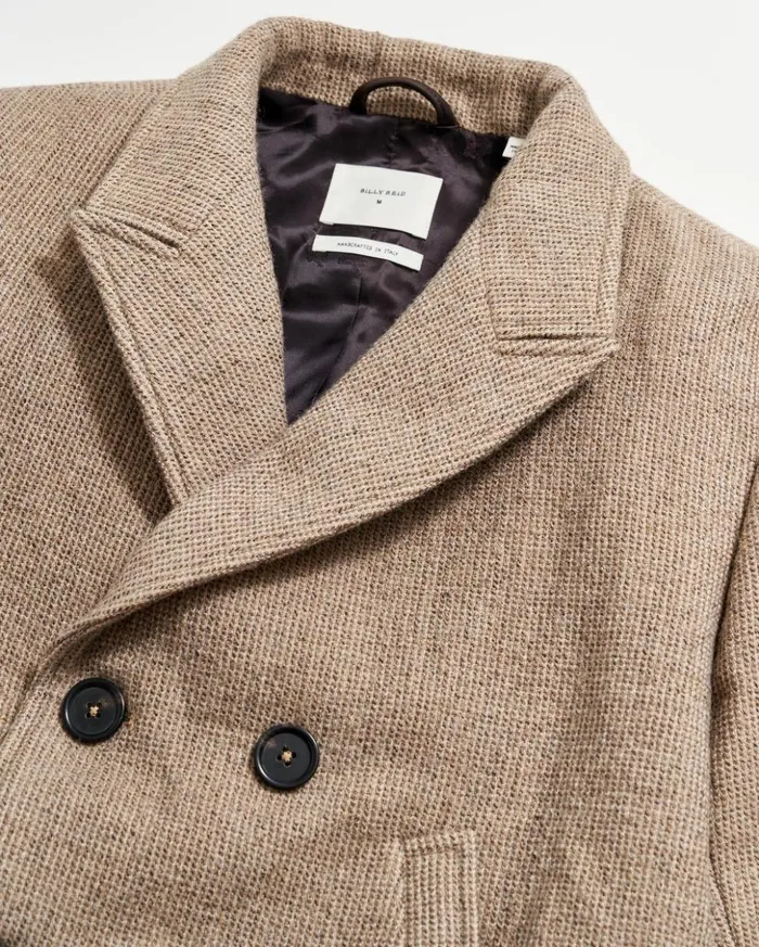 Jackets and Outerwear Men Billy Reid Luxury Bond Peacoat Charcoaltan