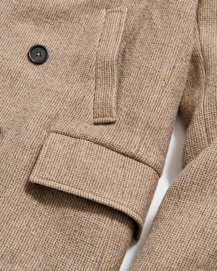 Jackets and Outerwear Men Billy Reid Luxury Bond Peacoat Charcoaltan