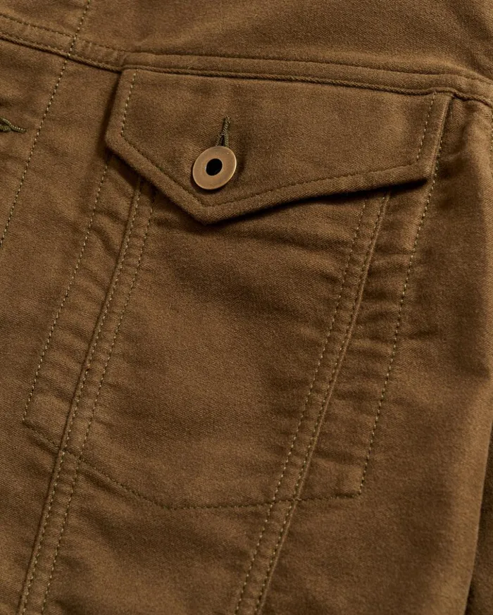 Jackets and Outerwear Men Billy Reid Moleskin Tupelo Trucker Jacket Olive