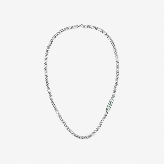 Jewelry Men Lacoste Men039s District Necklace Silver And Green 041