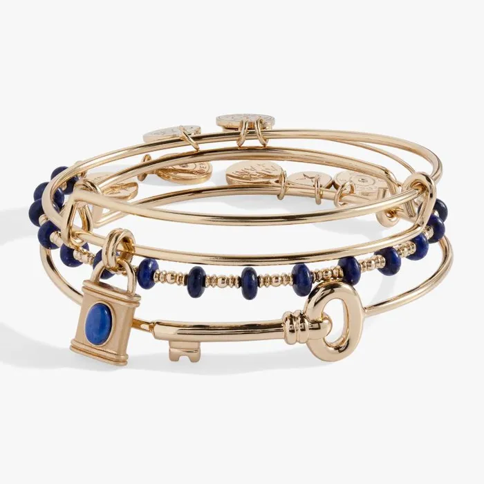 Jewelry Sets Women Alex And Ani Lock And Key Bangle Set Of 3 Gold