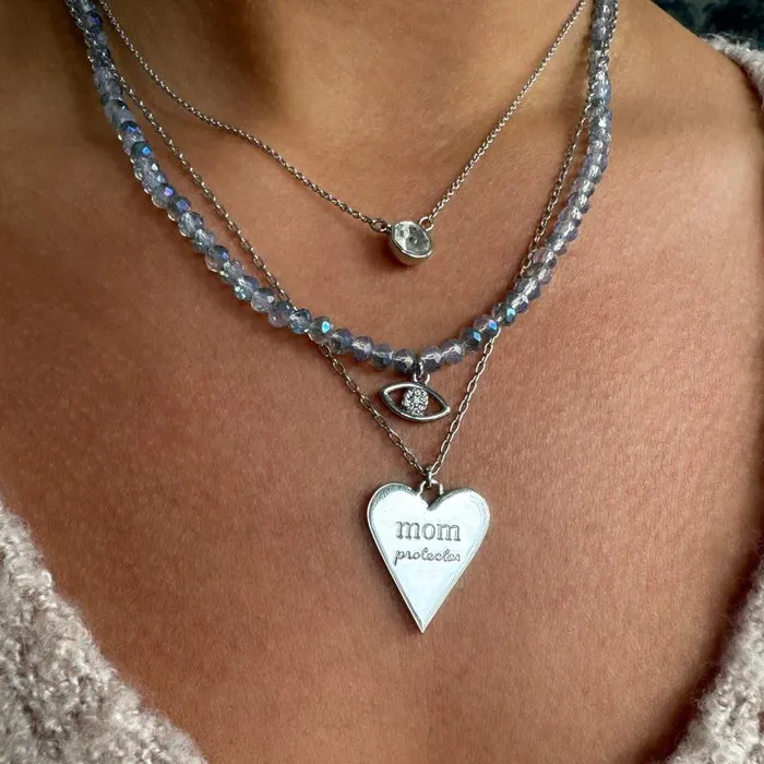 Jewelry Sets Women Alex And Ani Mom Layered Necklace Set Silver