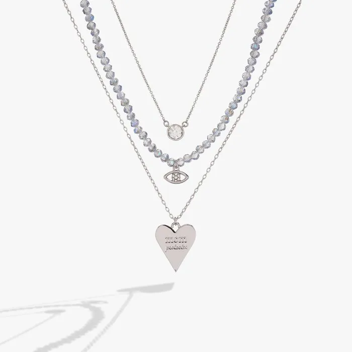 Jewelry Sets Women Alex And Ani Mom Layered Necklace Set Silver