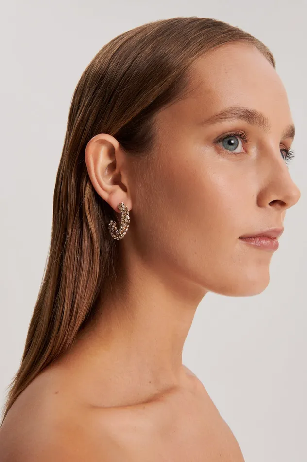 Jewelry STRASS TWIST EARRINGS LIGHTGOLDCRYSTAL Scanlan Theodore Women