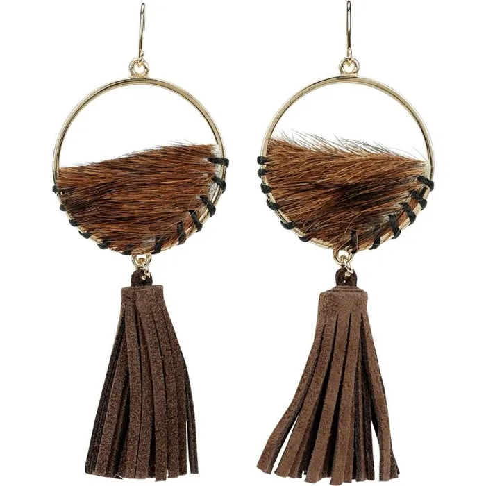 Jewelry Women Justin Boots Justin Genuine Brindle Earrings Brown