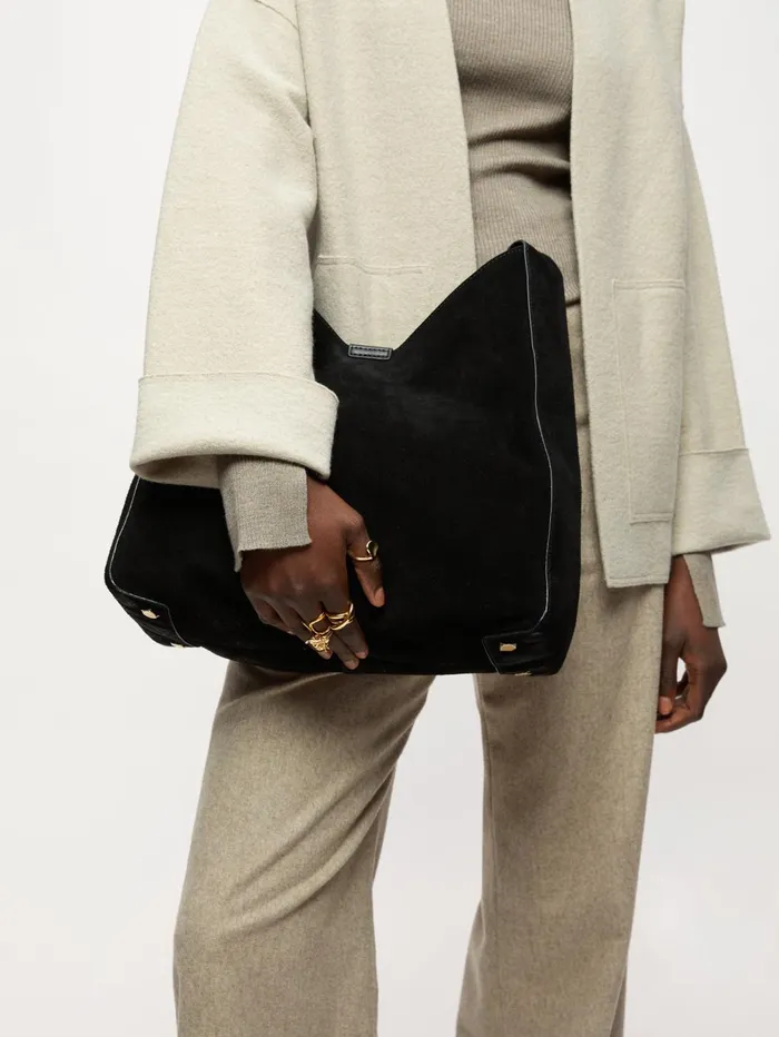 Jigsaw Bags and Clutches Women Heckfield Suede Slouch Bag Black