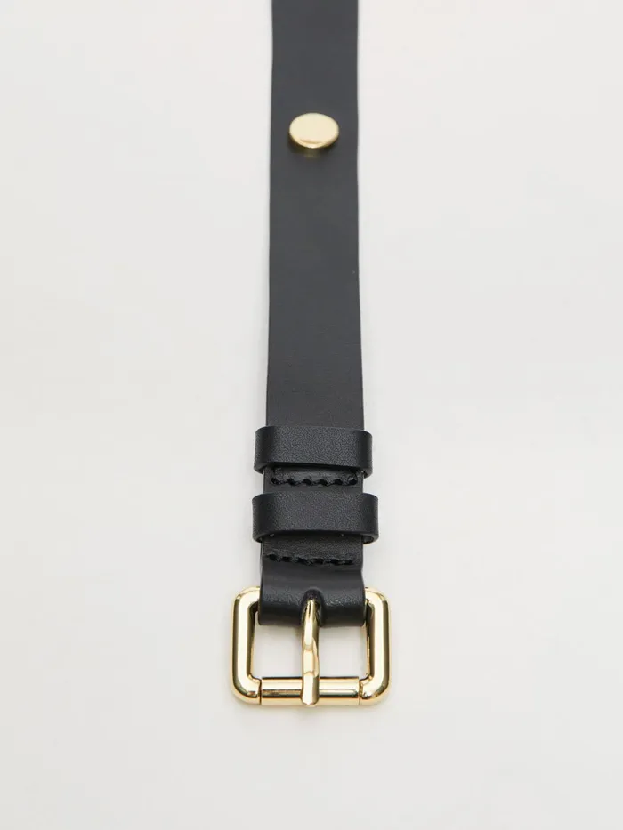 Jigsaw Belts Women Studded Narrow Belt Black