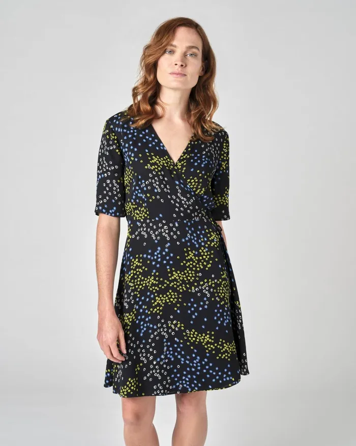 Jigsaw Dresses and Jumpsuits Women Animal Floral Wrap Dress Grey