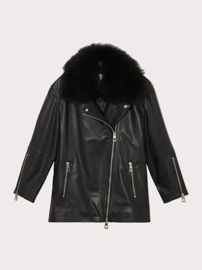 Jigsaw Jackets Women Oakley Relaxed Biker Black