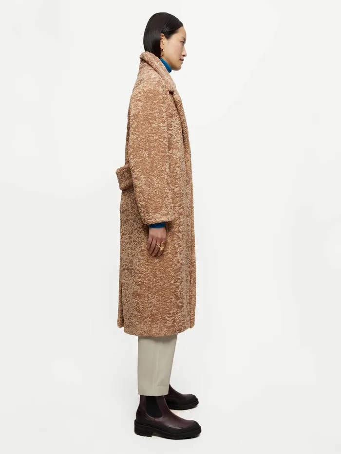 Jigsaw Jackets Women Teddy Trench Coat Cream