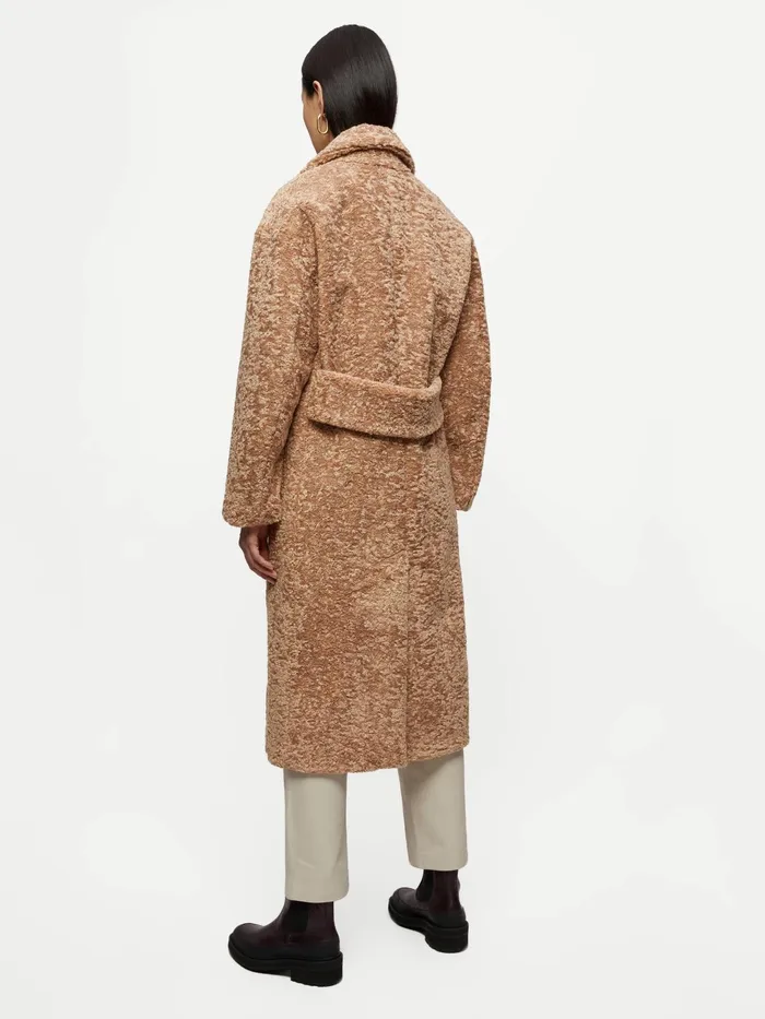Jigsaw Jackets Women Teddy Trench Coat Cream
