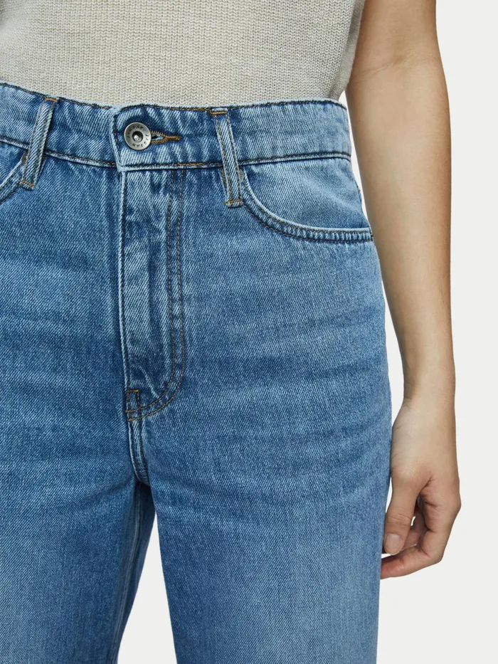 Jigsaw Jeans Women Tyne Cropped Wide Leg Jean Cream