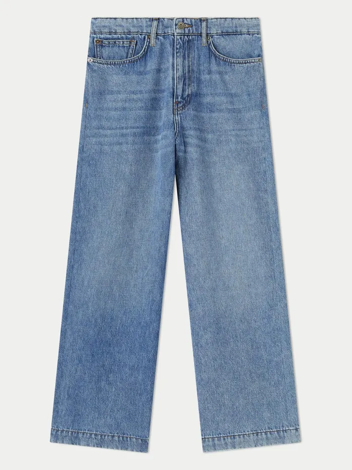 Jigsaw Jeans Women Tyne Cropped Wide Leg Jean Cream