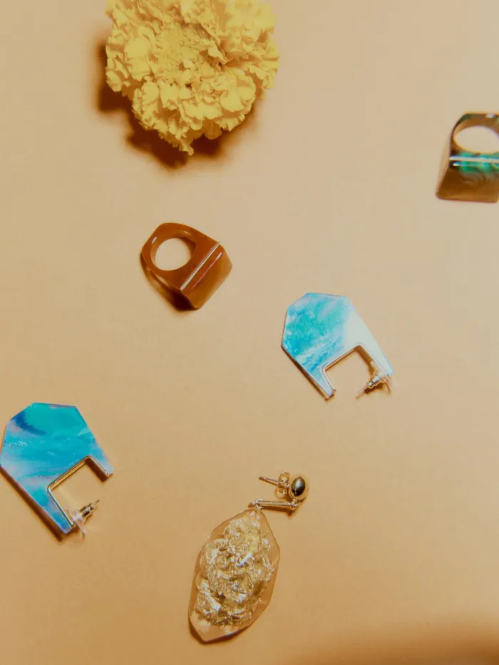 Jigsaw Jewellery Women Resin Earring Blue