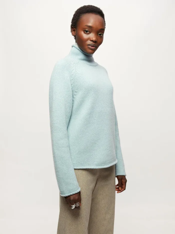 Jigsaw Knitwear and Cashmere Women Boiled Wool Jumper Blue