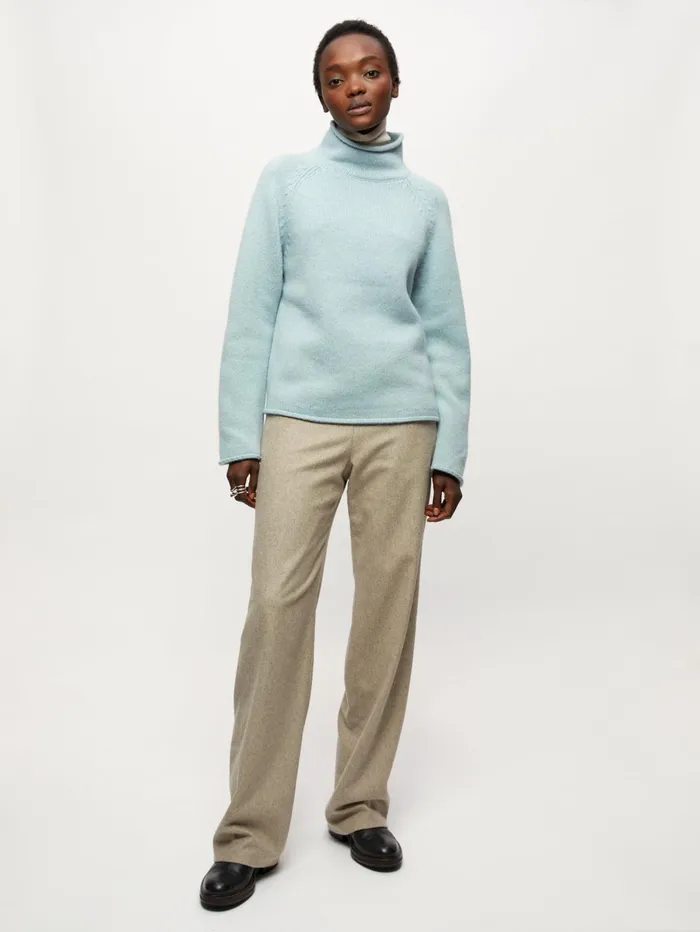 Jigsaw Knitwear and Cashmere Women Boiled Wool Jumper Blue