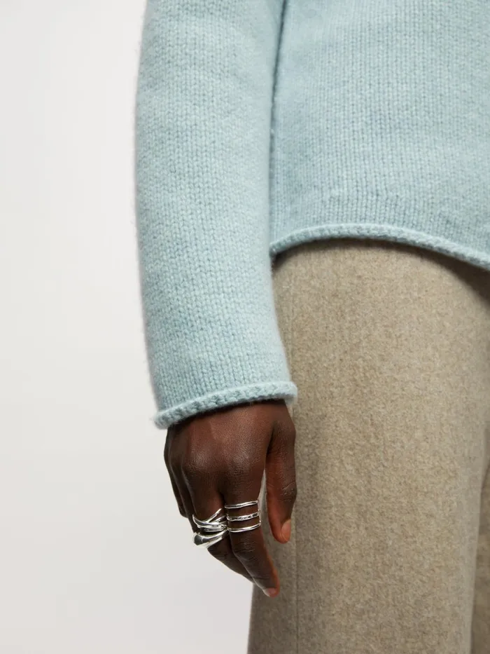 Jigsaw Knitwear and Cashmere Women Boiled Wool Jumper Blue