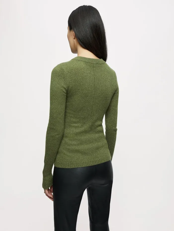 Jigsaw Knitwear and Cashmere Women Cashmere Sparkle Crew Jumper Green