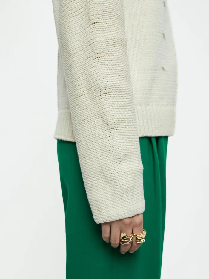 Jigsaw Knitwear and Cashmere Women Cotton Blend Chunky Jumper Cream