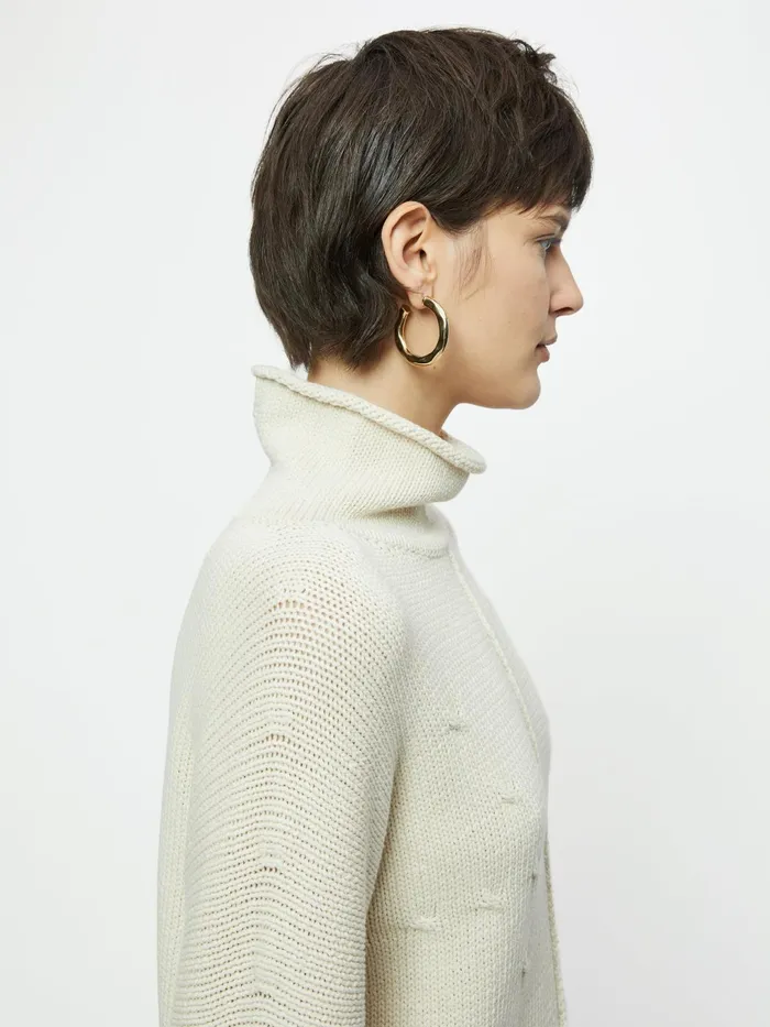 Jigsaw Knitwear and Cashmere Women Cotton Blend Chunky Jumper Cream