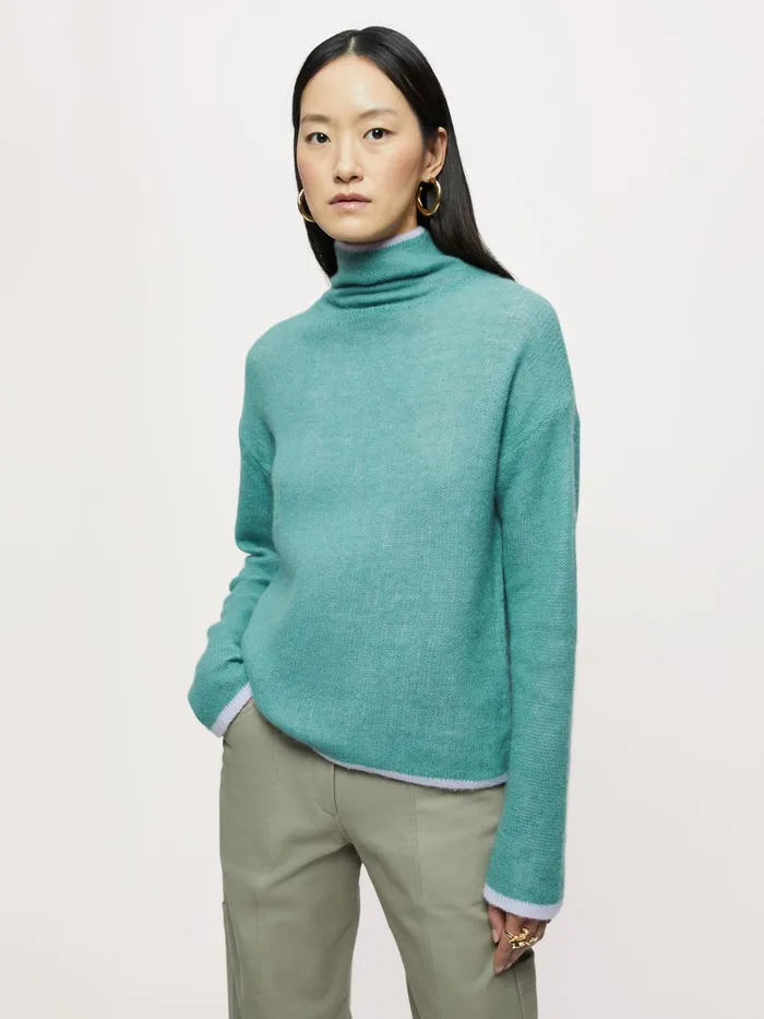 Jigsaw Knitwear and Cashmere Women Merino Cashmere Reversible Jumper Green