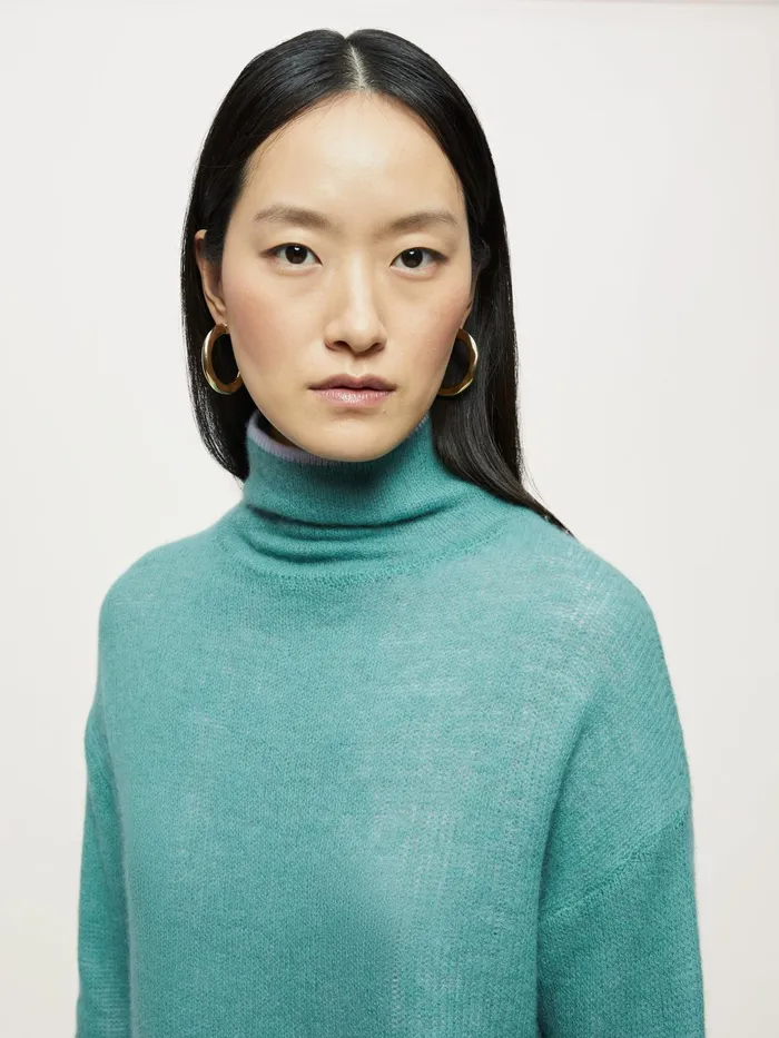 Jigsaw Knitwear and Cashmere Women Merino Cashmere Reversible Jumper Green