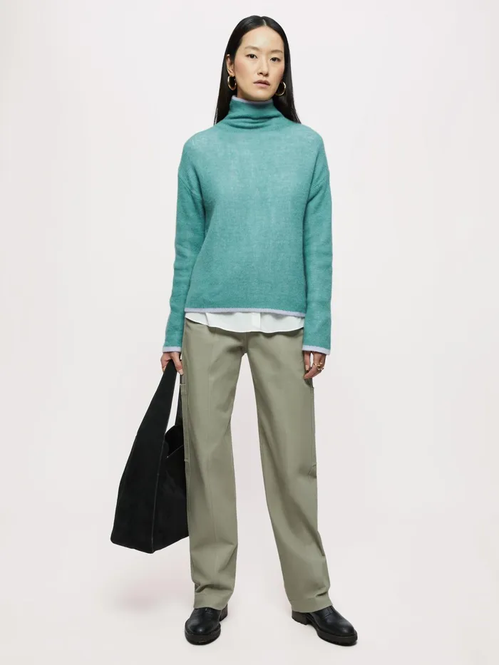 Jigsaw Knitwear and Cashmere Women Merino Cashmere Reversible Jumper Green