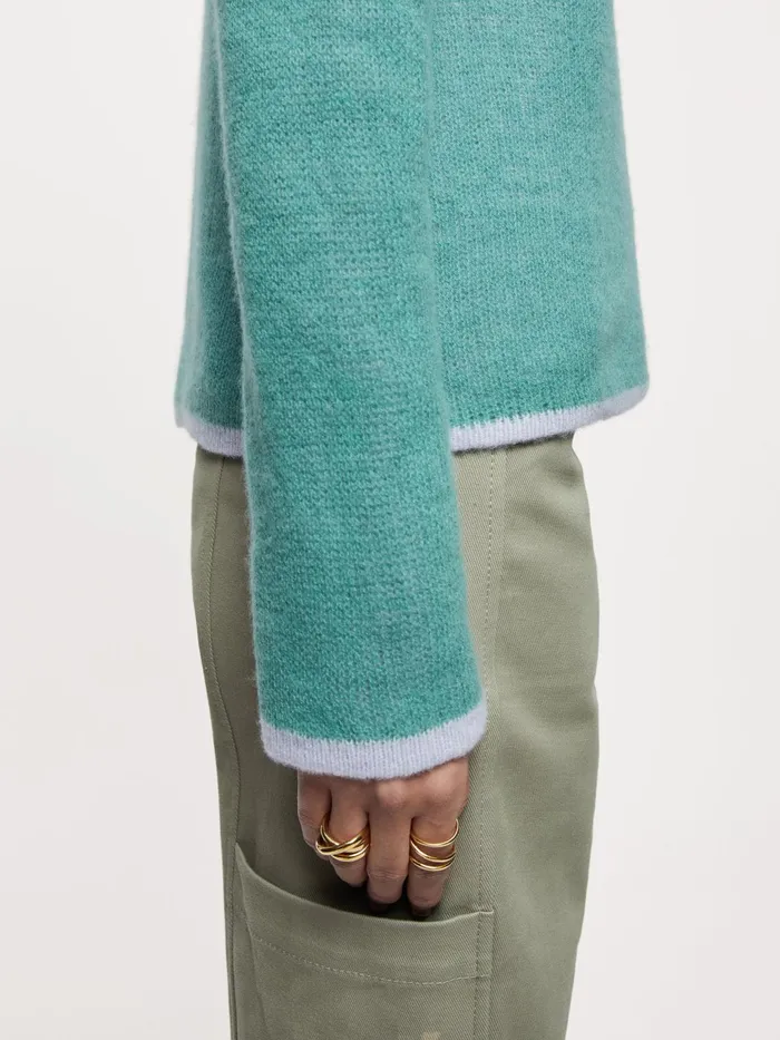 Jigsaw Knitwear and Cashmere Women Merino Cashmere Reversible Jumper Green
