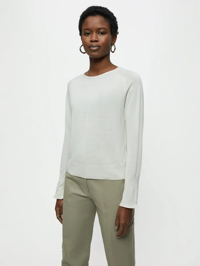 Jigsaw Knitwear and Cashmere Women Merino Crew Neck Jumper Cream